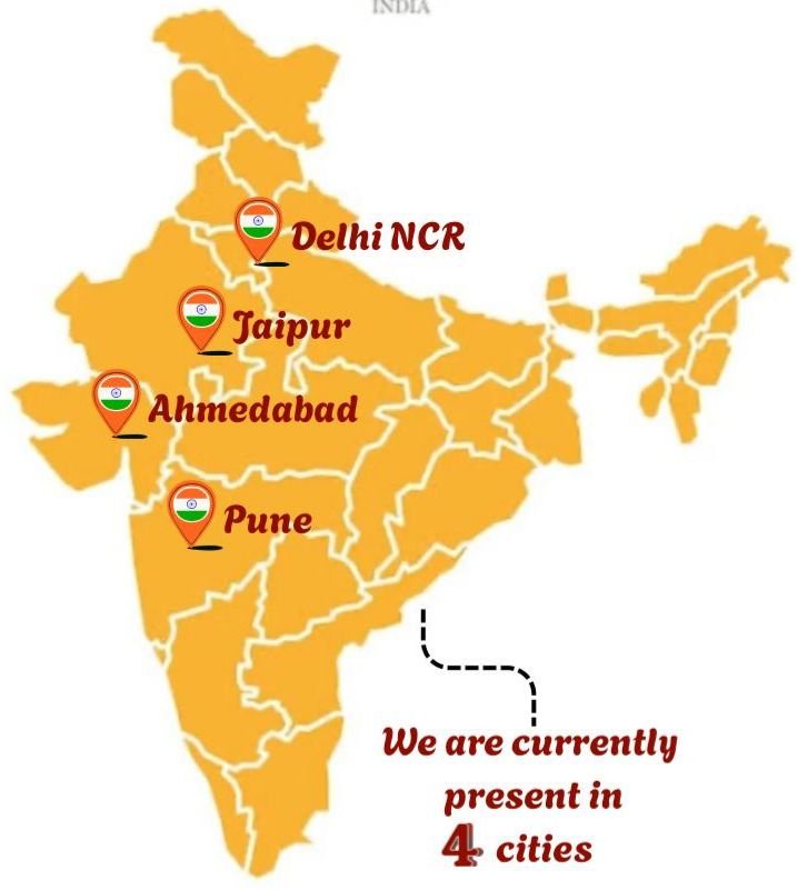 Map showing cities